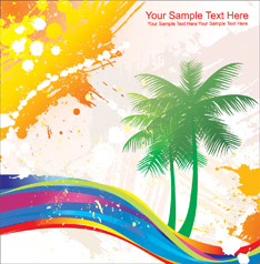 free vector Elements of vector colorful beach swelters